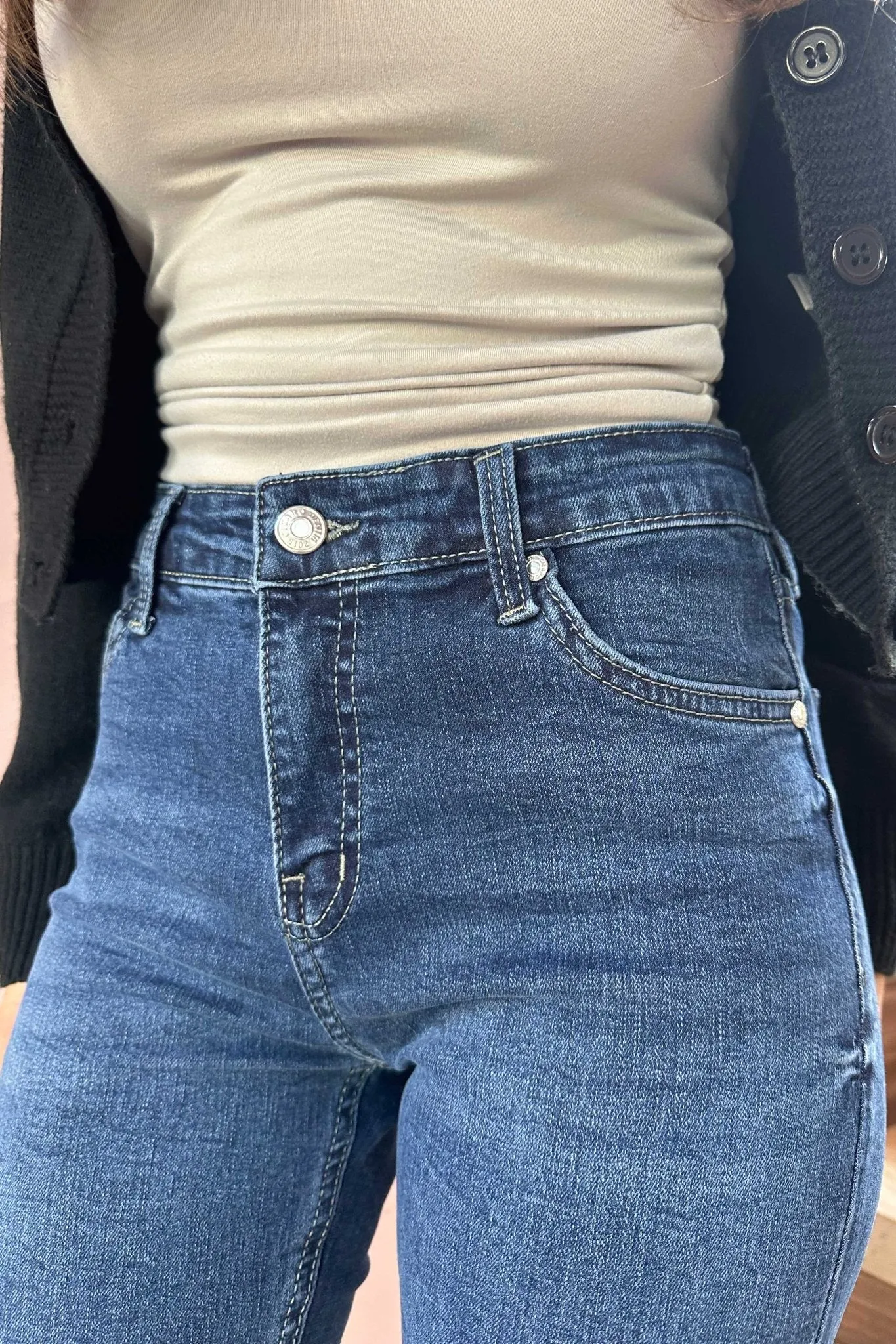 Skinny - High-Waist Dark Blue Jeans