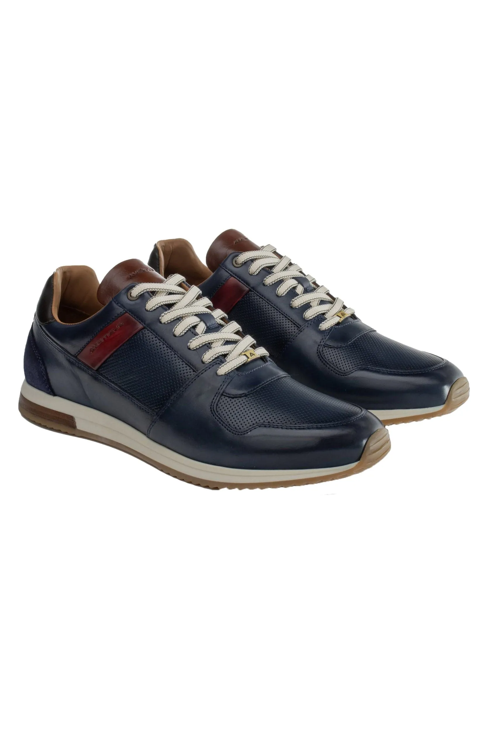 Slow Leather Trainers - Navy