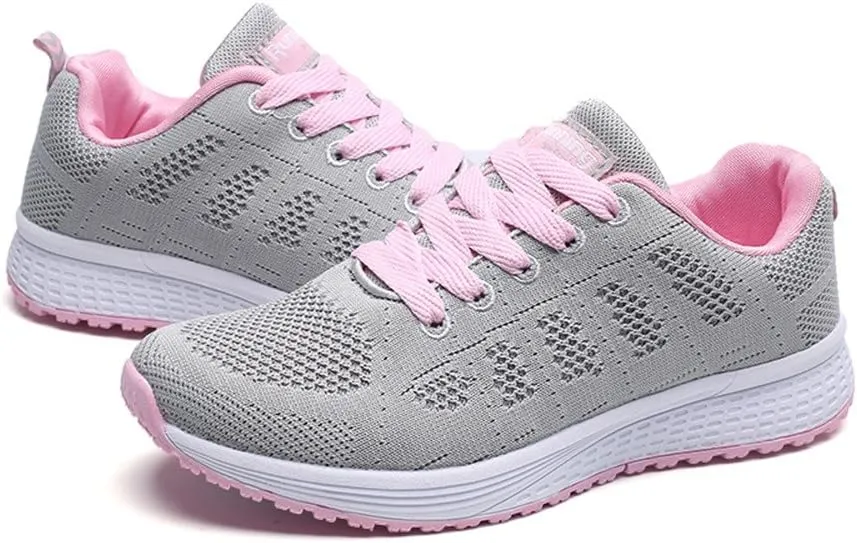 Sneakers for Women Casual Mesh Breathable Lace Up Walking Non Slip Work Shoes Women Jogging Men Casual Dress Shoes Dress Sneakers Black Tennis Shoe Cross Trainer Shoe