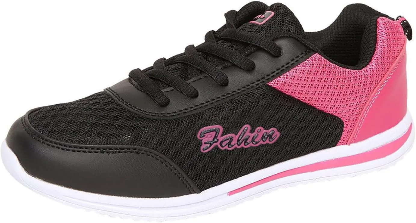 Sneakers for Women Casual Mesh Breathable Lace Up Walking Non Slip Work Shoes Women Jogging Men Casual Dress Shoes Dress Sneakers Black Tennis Shoe Cross Trainer Shoe