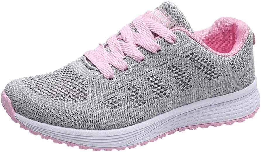 Sneakers for Women Casual Mesh Breathable Lace Up Walking Non Slip Work Shoes Women Jogging Men Casual Dress Shoes Dress Sneakers Black Tennis Shoe Cross Trainer Shoe