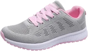Sneakers for Women Casual Mesh Breathable Lace Up Walking Non Slip Work Shoes Women Jogging Men Casual Dress Shoes Dress Sneakers Black Tennis Shoe Cross Trainer Shoe