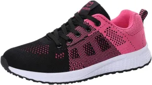 Sneakers for Women Casual Mesh Breathable Lace Up Walking Tennis Shoes Men Athletic Ladies Casual Shoes Black Platform Sneaker Black Tennis Shoe Trainers Shoe