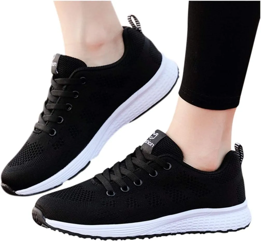 Sneakers for Women Casual Mesh Breathable Lace Up Walking Womens Running Shoes Mesh Shoes Dressy Casual Wedge Sneakers Platform Tennis Shoe Cross Trainer Shoe