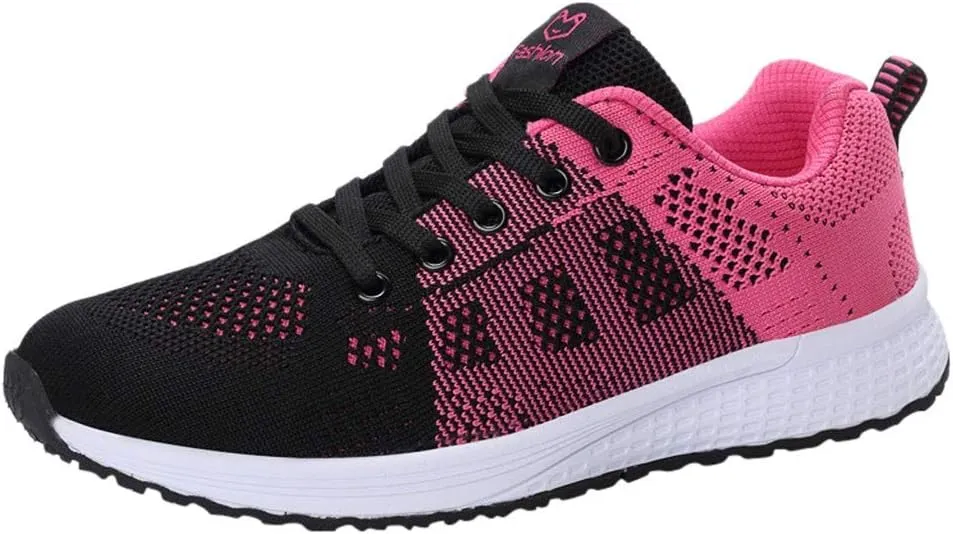 Sneakers for Women Casual Mesh Breathable Lace Up Walking Womens Running Shoes Mesh Shoes Dressy Casual Wedge Sneakers Platform Tennis Shoe Cross Trainer Shoe