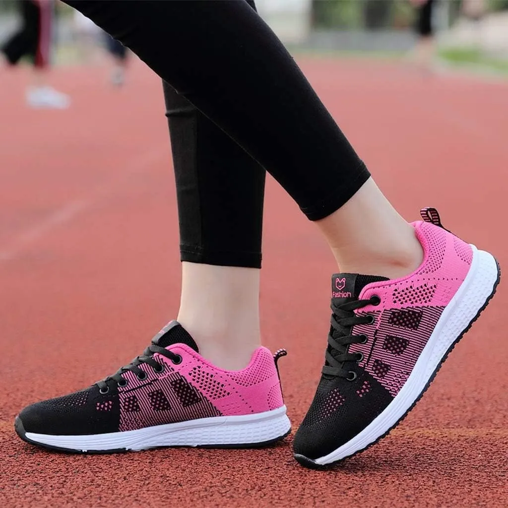 Sneakers for Women Casual Mesh Breathable Lace Up Walking Womens Running Shoes Mesh Shoes Dressy Casual Wedge Sneakers Platform Tennis Shoe Cross Trainer Shoe