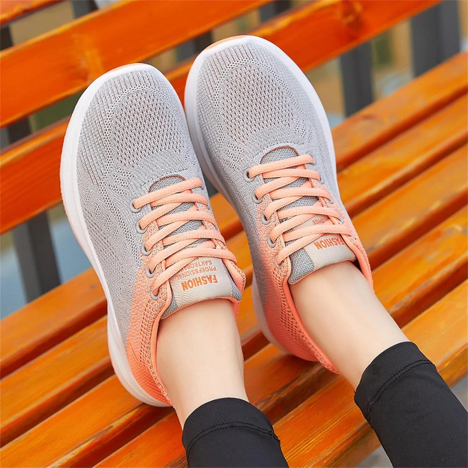 Sneakers for Women Walking Shoes Casual Lace Up Walking Shoes Women Jogging Shoes Dressy Casual Black Platform Sneaker Steel Toe Tennis Shoe Trainers Shoe