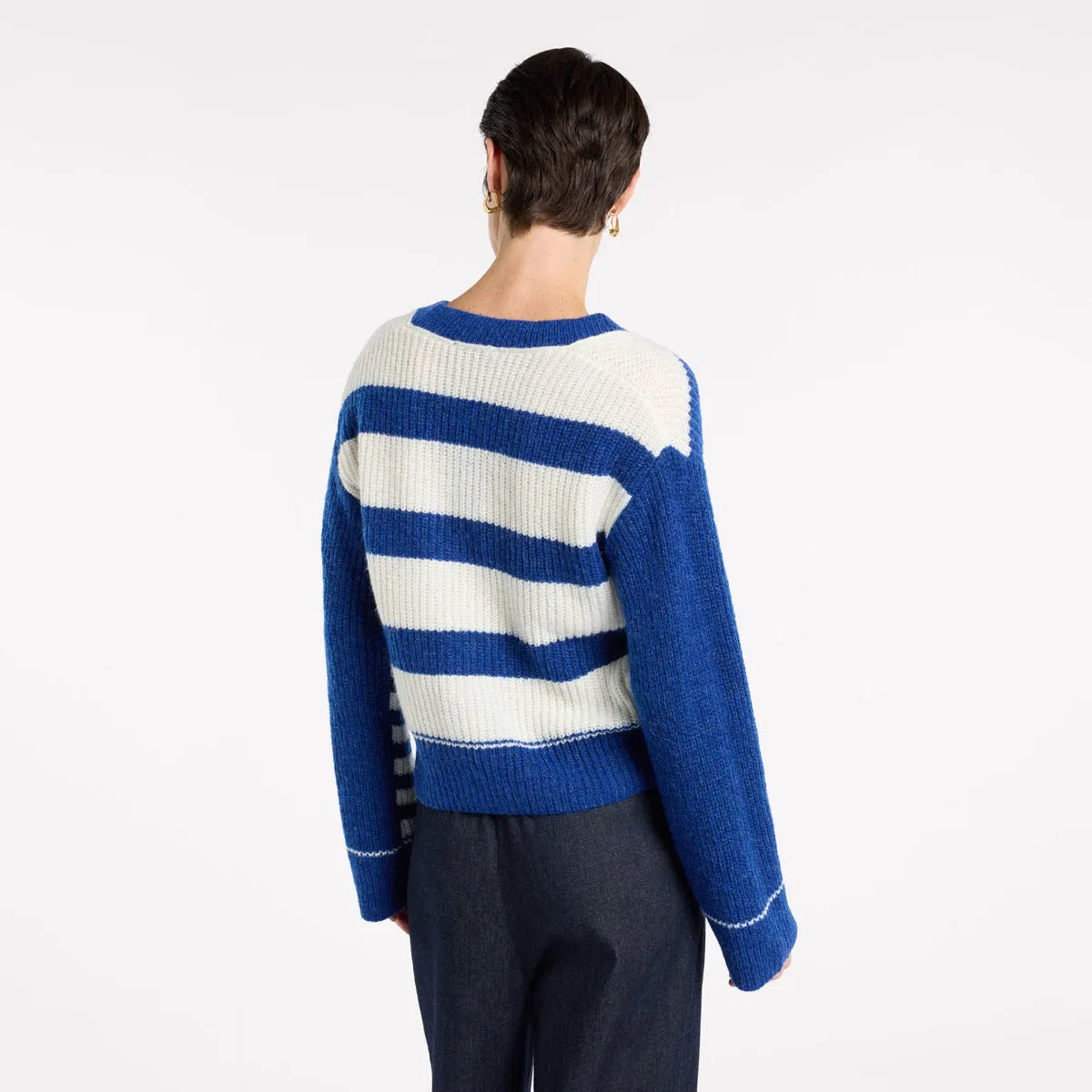 Spliced Stripe Cardi - Blue