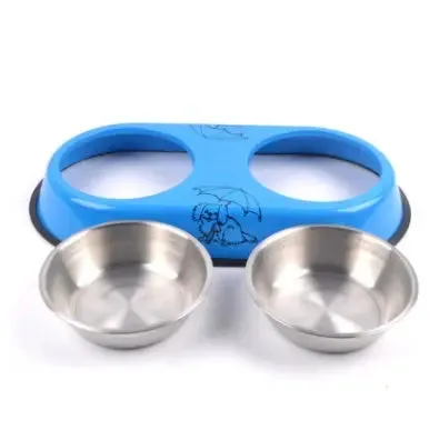 Stainless Steel Double Dog Bowl – Non-Slip, Durable, and Easy to Clean