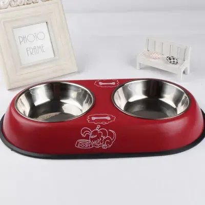 Stainless Steel Double Dog Bowl – Non-Slip, Durable, and Easy to Clean