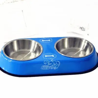 Stainless Steel Double Dog Bowl – Non-Slip, Durable, and Easy to Clean