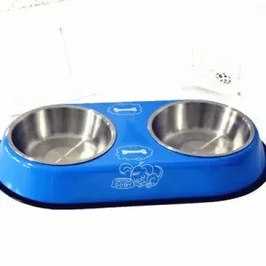 Stainless Steel Double Dog Bowl – Non-Slip, Durable, and Easy to Clean