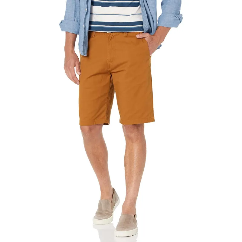 Structured Zip Closure Shorts With Stretch Fabric