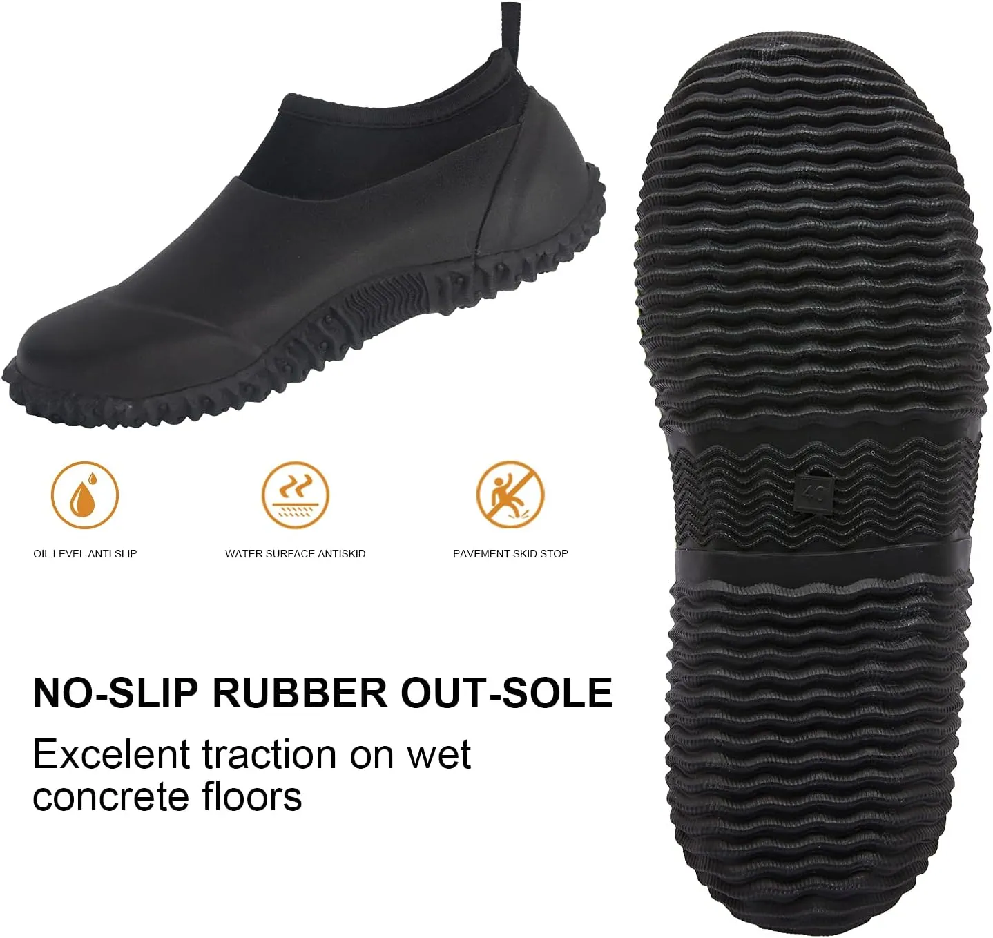 SWIFTFROG Mens Garden Boots - Unisex Waterproof Ankle Slip-On Footwear Rubber Rain Boots for Men Women Outdoor,Camping,Gardening