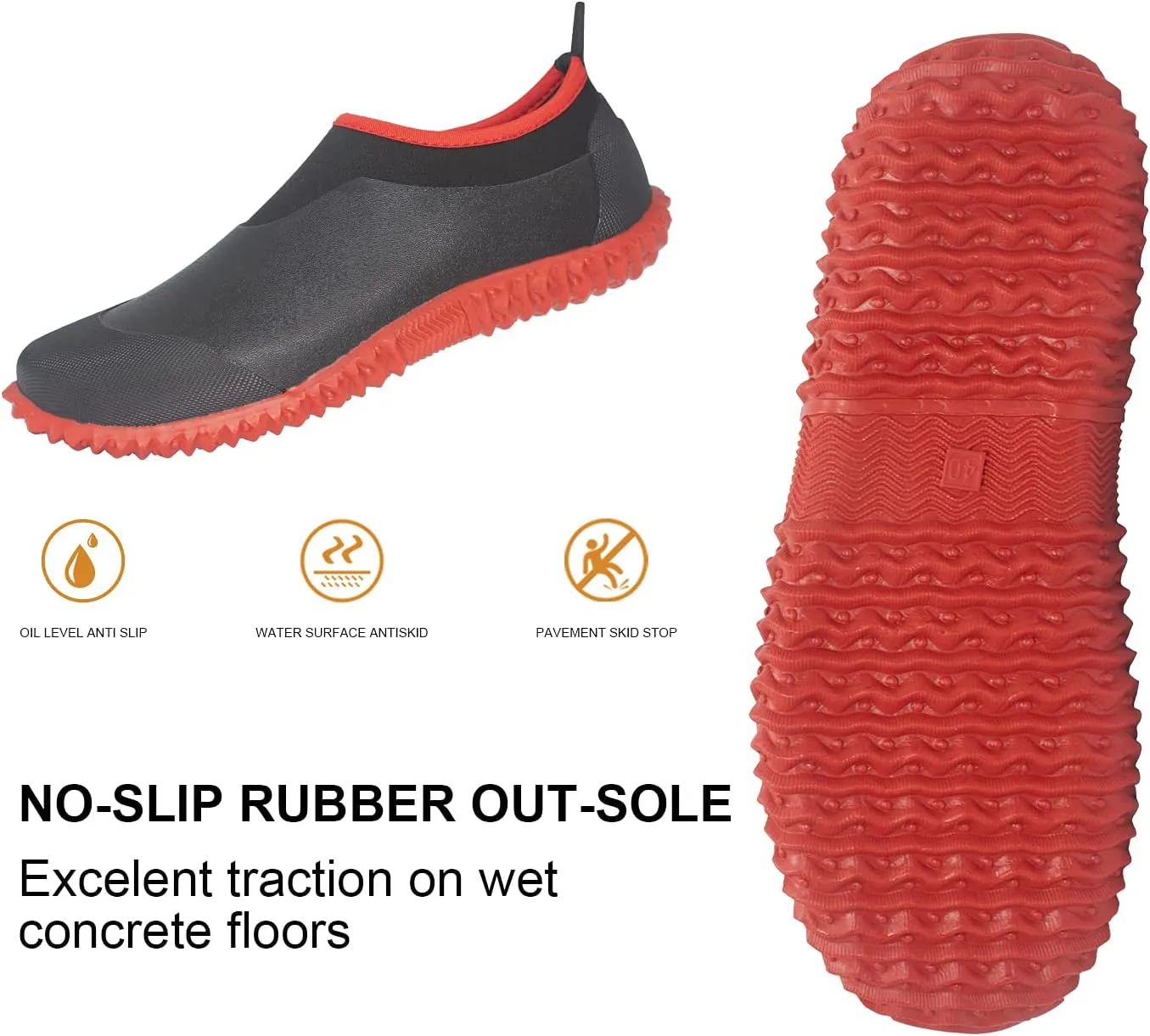SWIFTFROG Mens Garden Boots - Unisex Waterproof Ankle Slip-On Footwear Rubber Rain Boots for Men Women Outdoor,Camping,Gardening