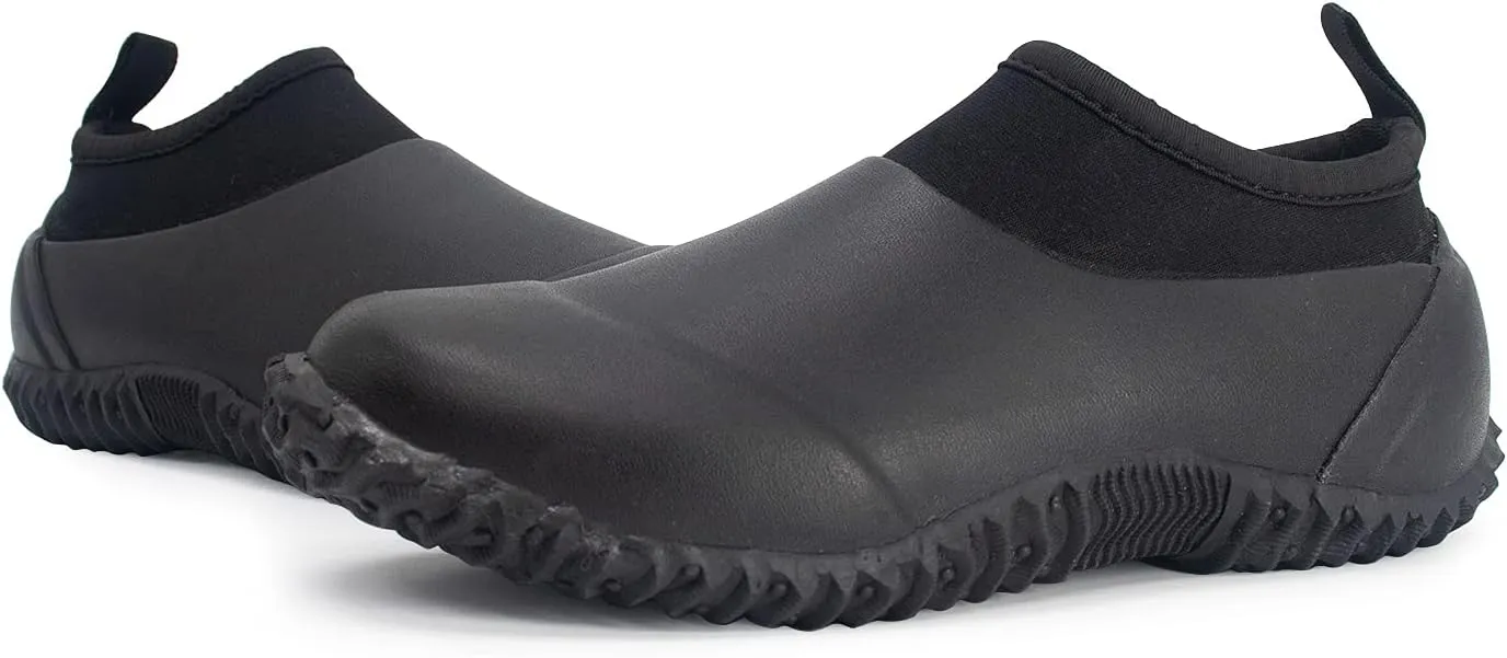 SWIFTFROG Mens Garden Boots - Unisex Waterproof Ankle Slip-On Footwear Rubber Rain Boots for Men Women Outdoor,Camping,Gardening
