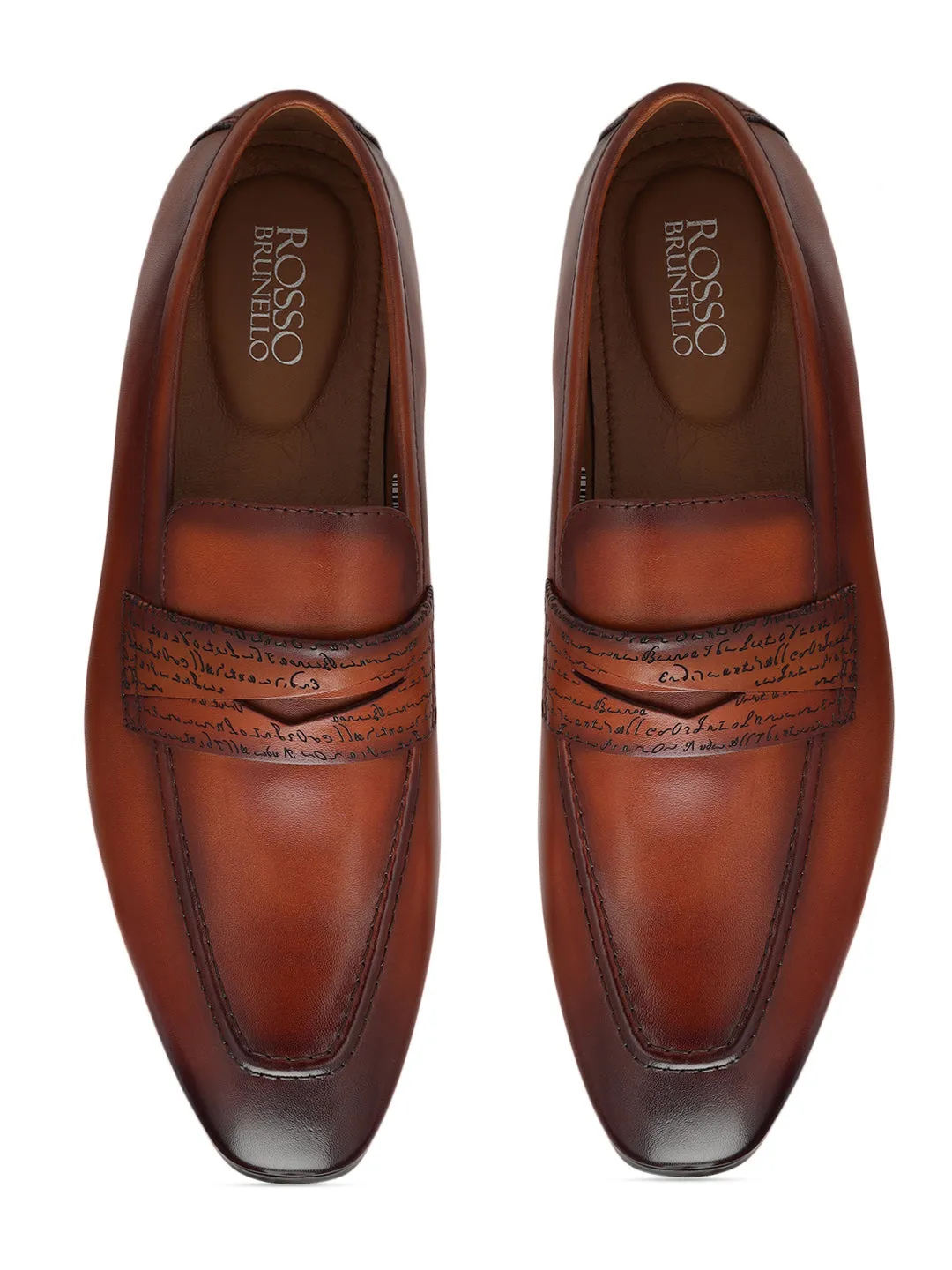 Tan Signato Leather Loafers
