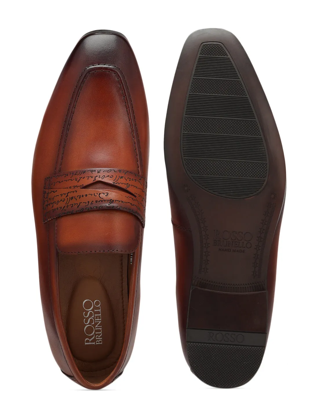 Tan Signato Leather Loafers