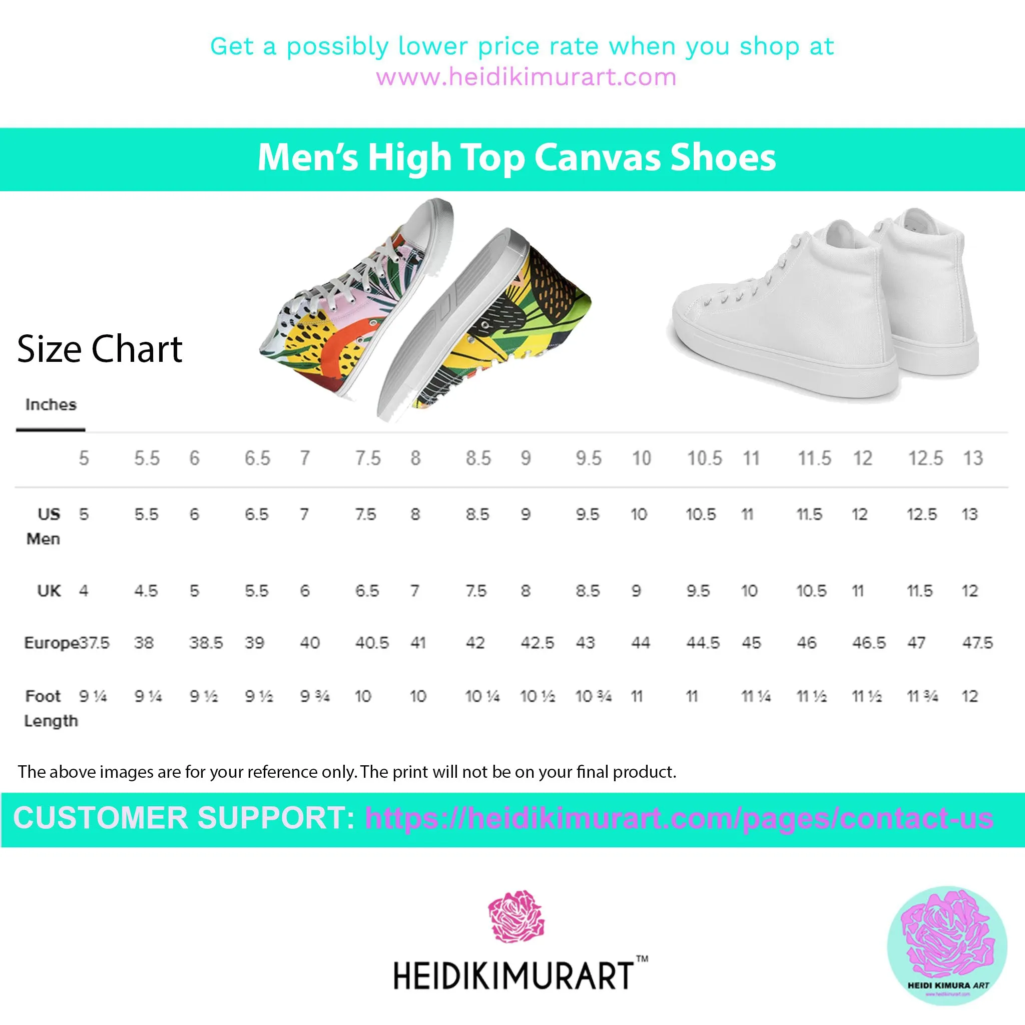 Teal Blue Men's High Tops, Solid Color Best Men’s high top canvas shoes