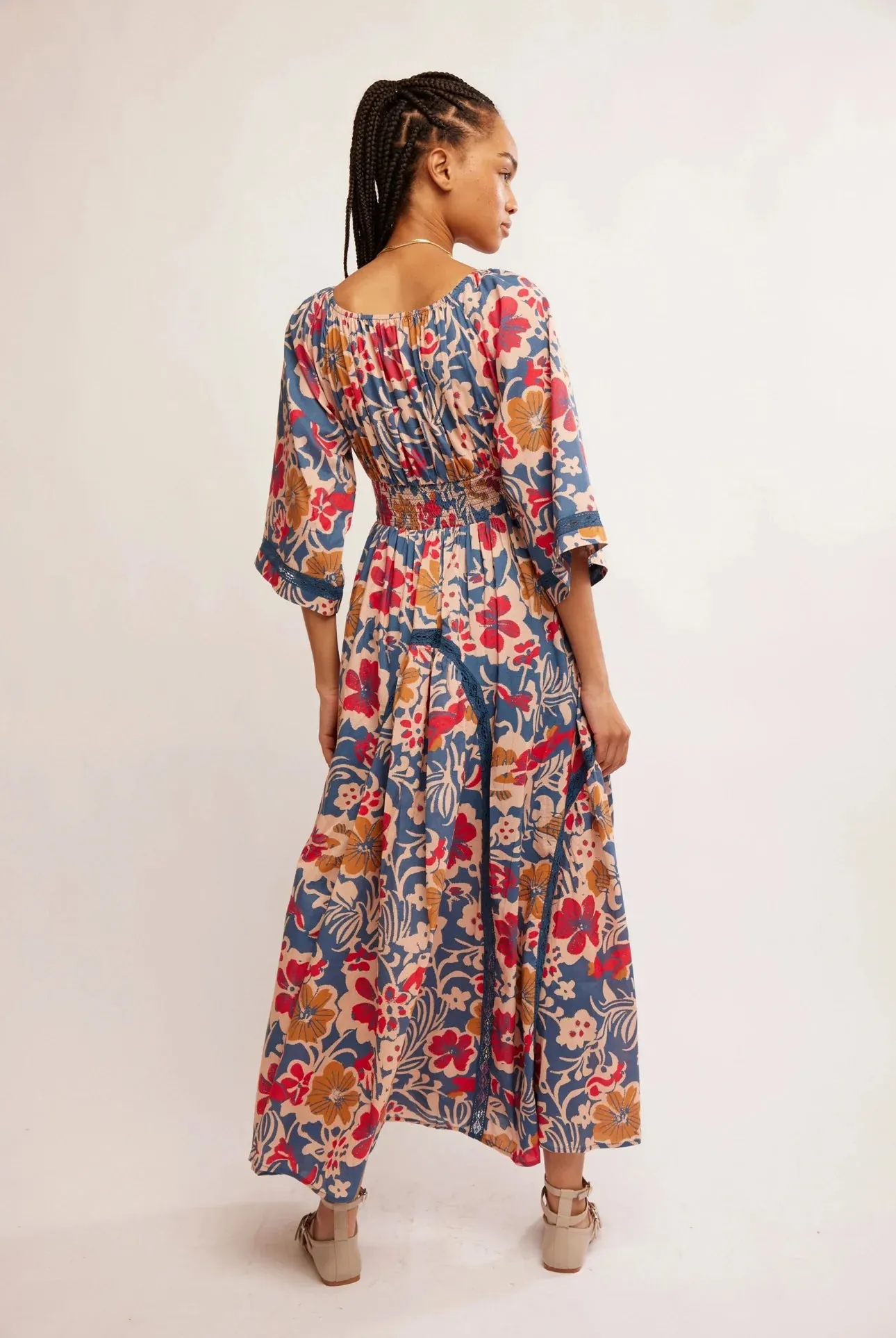 The Printed Dixie Maxi Dress by Free People - Vintage Indigo
