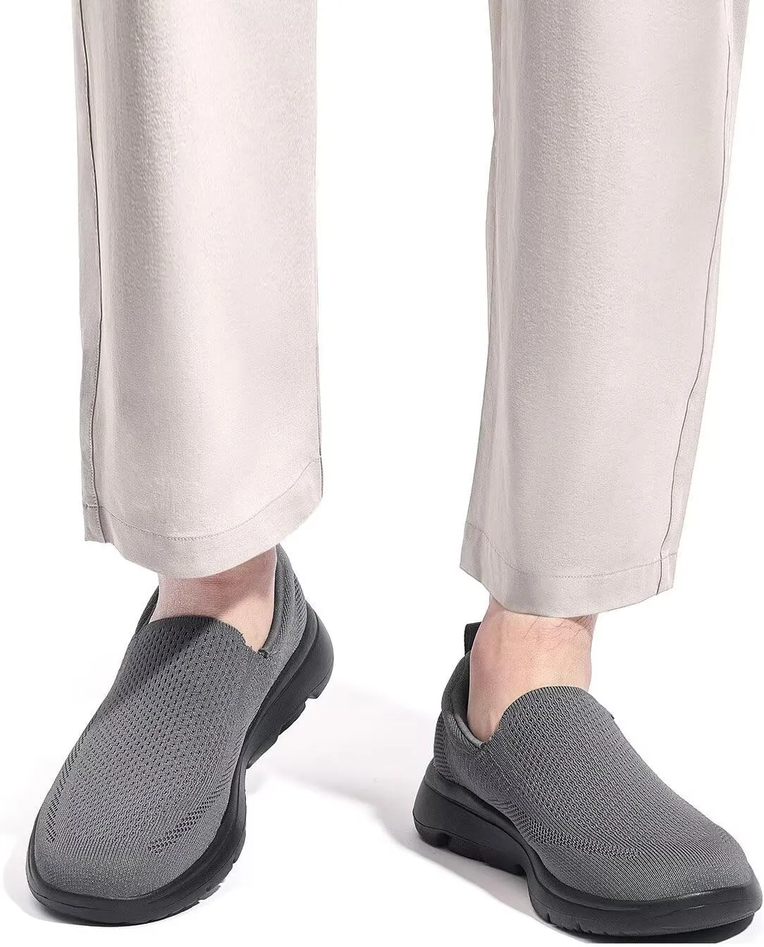 TIOSEBON Men's Mesh Slip On Walking Shoes Loafers-Work Drving Tennis Shoes