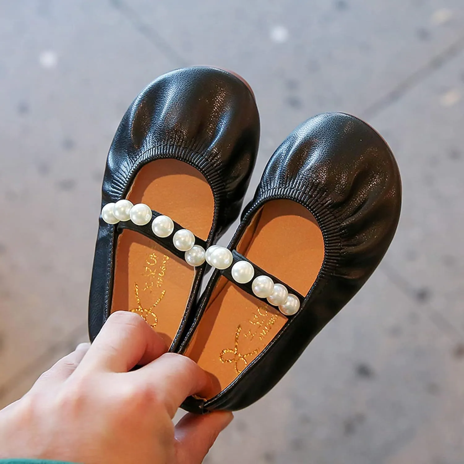Toddler Flower Girl Dress Shoes Pearls Ballet Flats Party Wedding Toddler Little Kid Girl Mary Jane Shoes