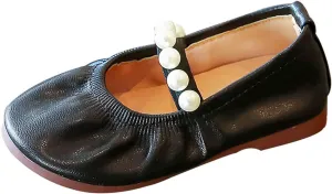Toddler Flower Girl Dress Shoes Pearls Ballet Flats Party Wedding Toddler Little Kid Girl Mary Jane Shoes