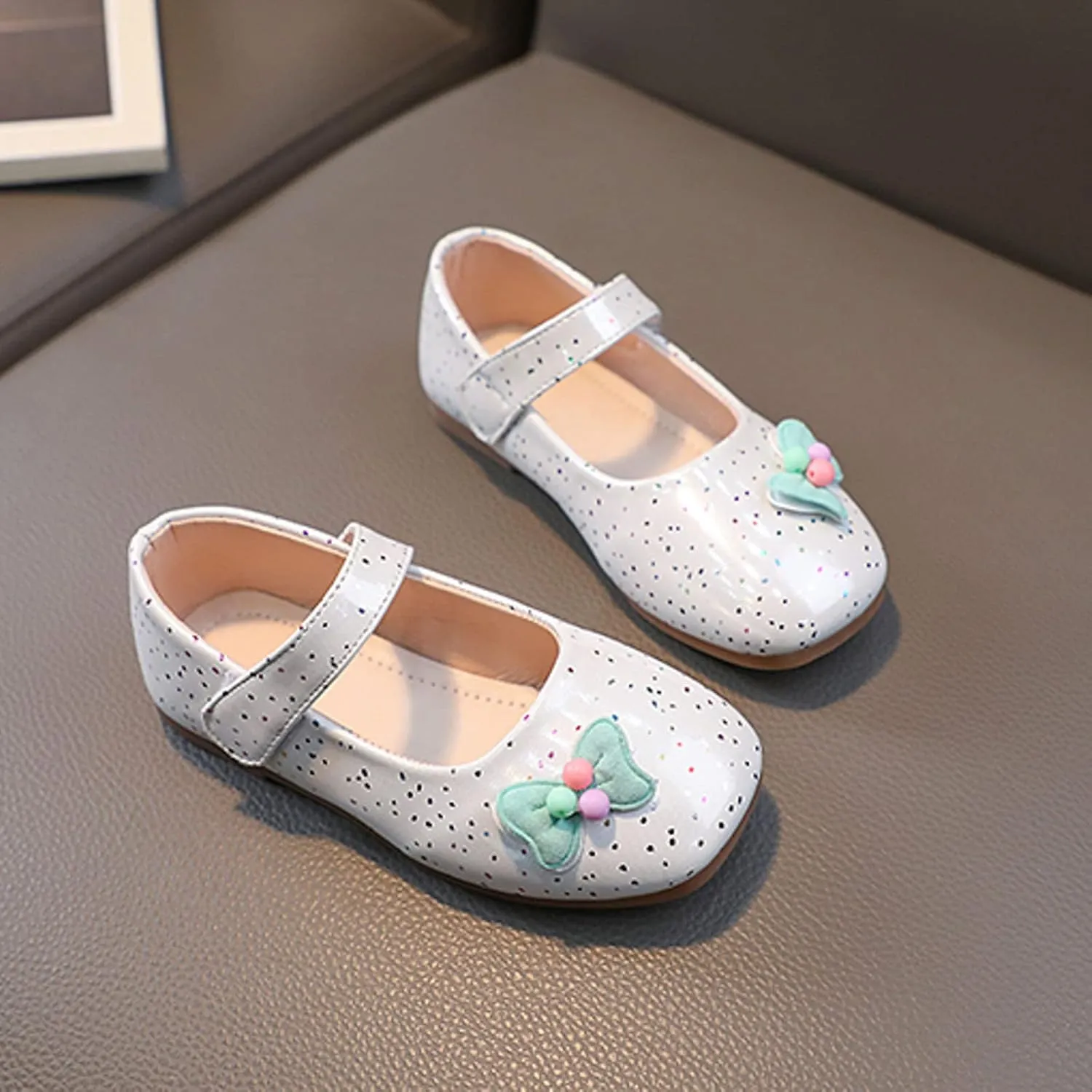 Toddler Girl Mary Jane Shoes Bow Flower Wedding Party Ballet Flats Slip On Round Toe Ankle Strap Sandal