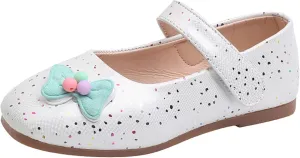 Toddler Girl Mary Jane Shoes Bow Flower Wedding Party Ballet Flats Slip On Round Toe Ankle Strap Sandal