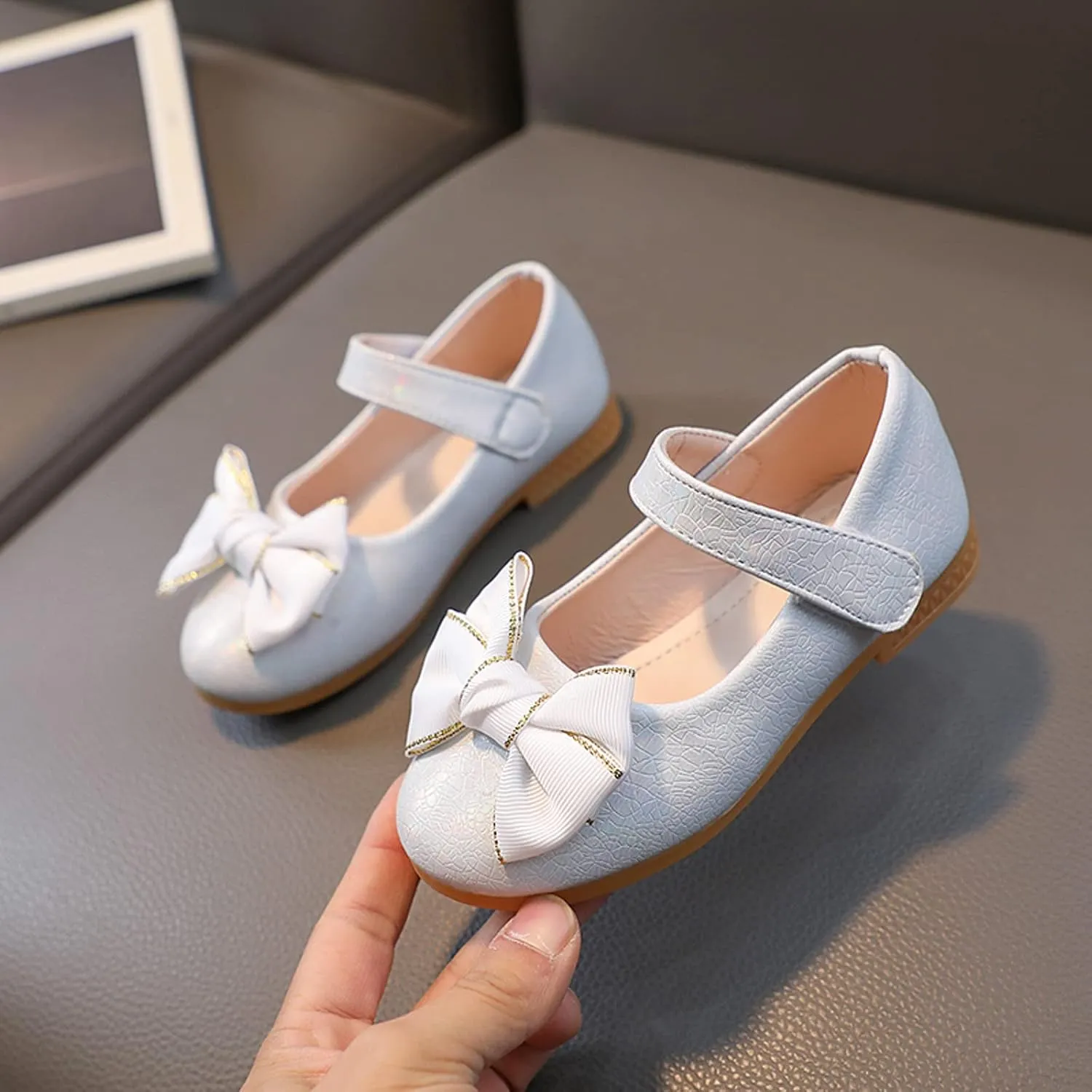 Toddler Girls Dress Shoes Flower Girl Little Kids Mary Jane Ballet Flats Bows Wedding Party Girl Mary Jane Shoes
