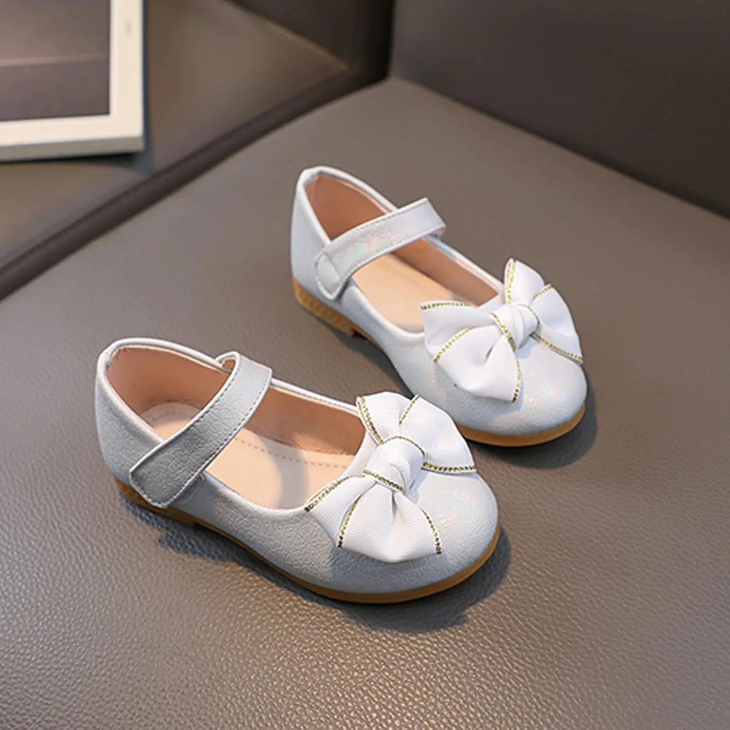Toddler Girls Dress Shoes Flower Girl Little Kids Mary Jane Ballet Flats Bows Wedding Party Girl Mary Jane Shoes