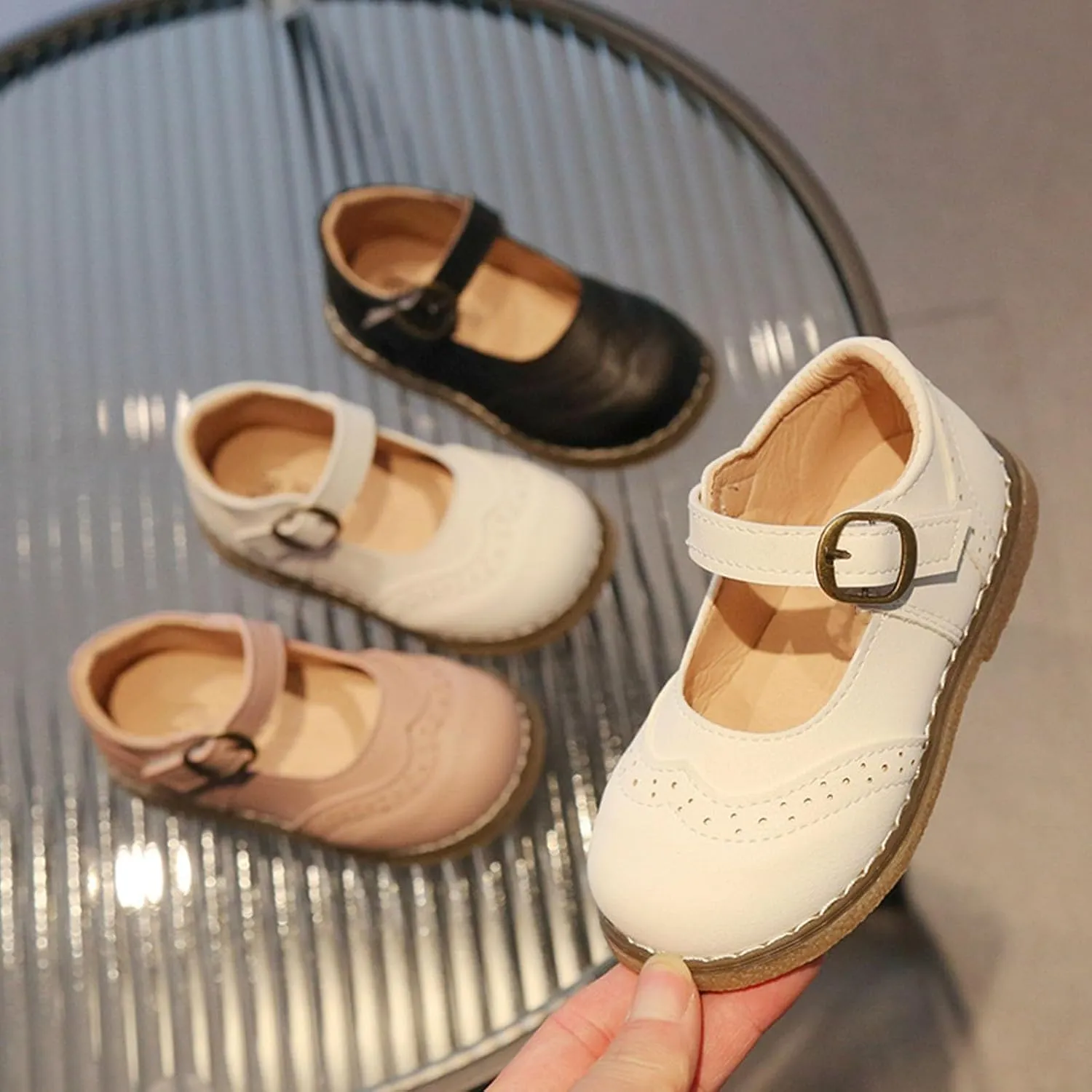 Toddler Girls Dress Shoes Mary Jane Ballet Flats Flower Girl Dress Shoes School Party Wedding Shoes