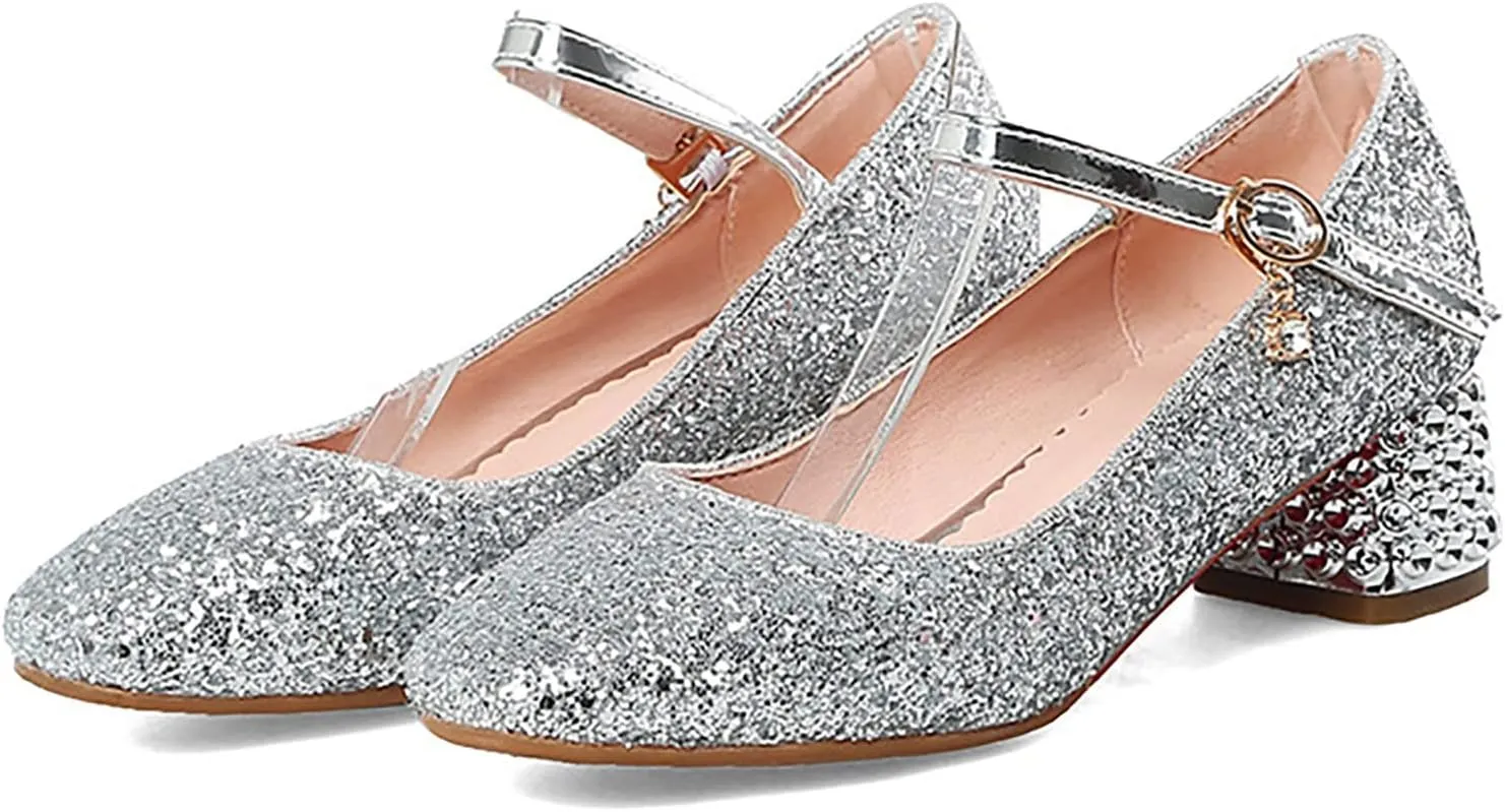 Toddler Girls Shoes High Heel Girls Dress Shoes Sparkle Mary Jane Flower Girls Wedding Birthday Party Prom
