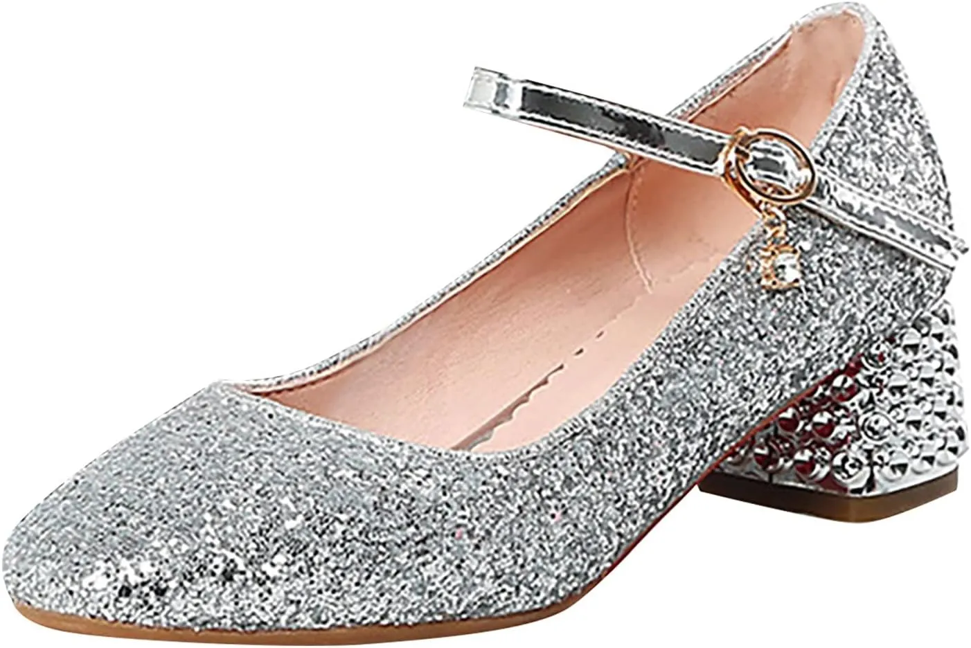 Toddler Girls Shoes High Heel Girls Dress Shoes Sparkle Mary Jane Flower Girls Wedding Birthday Party Prom