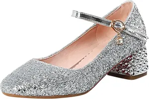 Toddler Girls Shoes High Heel Girls Dress Shoes Sparkle Mary Jane Flower Girls Wedding Birthday Party Prom