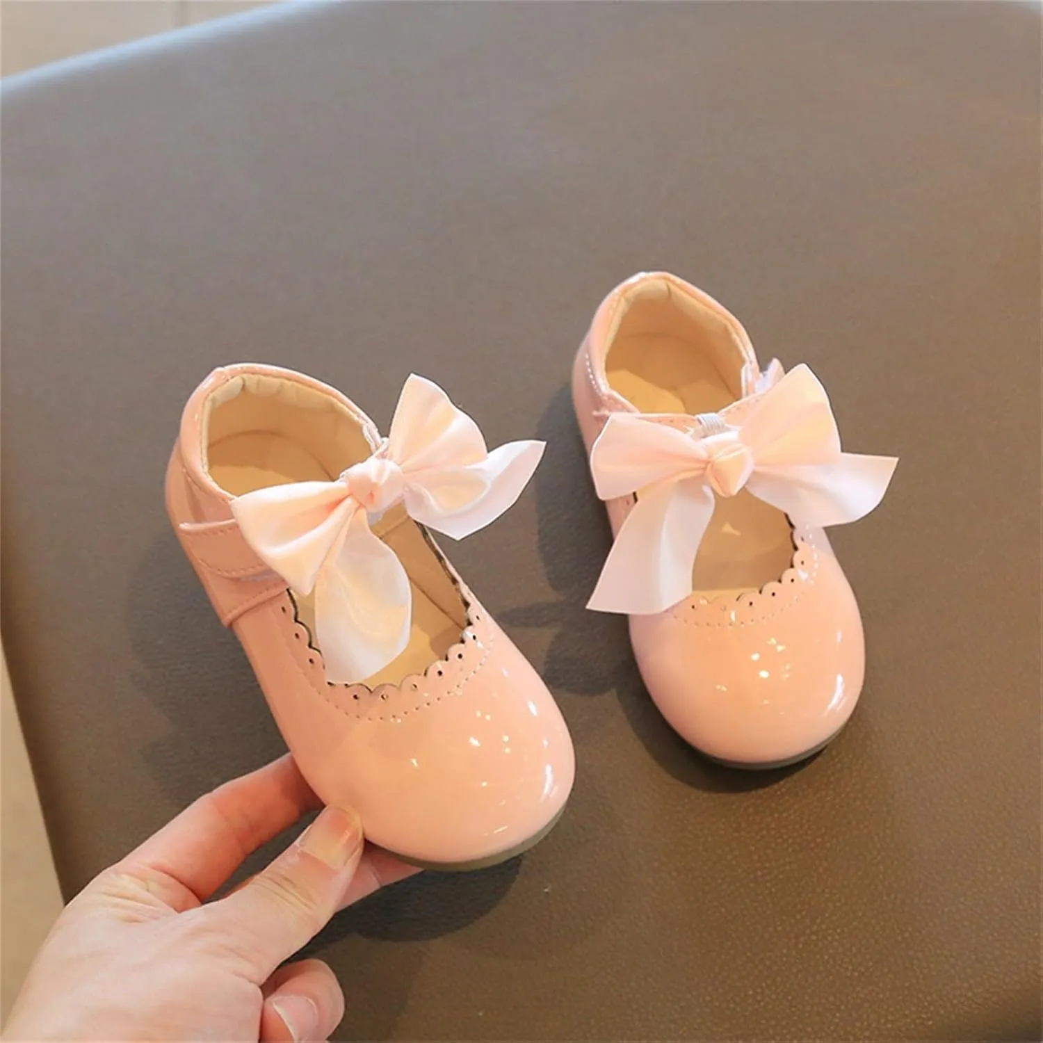 Toddler Little Girls Party Dress Shoes Slip On Mary Jane Ballerina Flats Flower Kid Shoes for School Wedding
