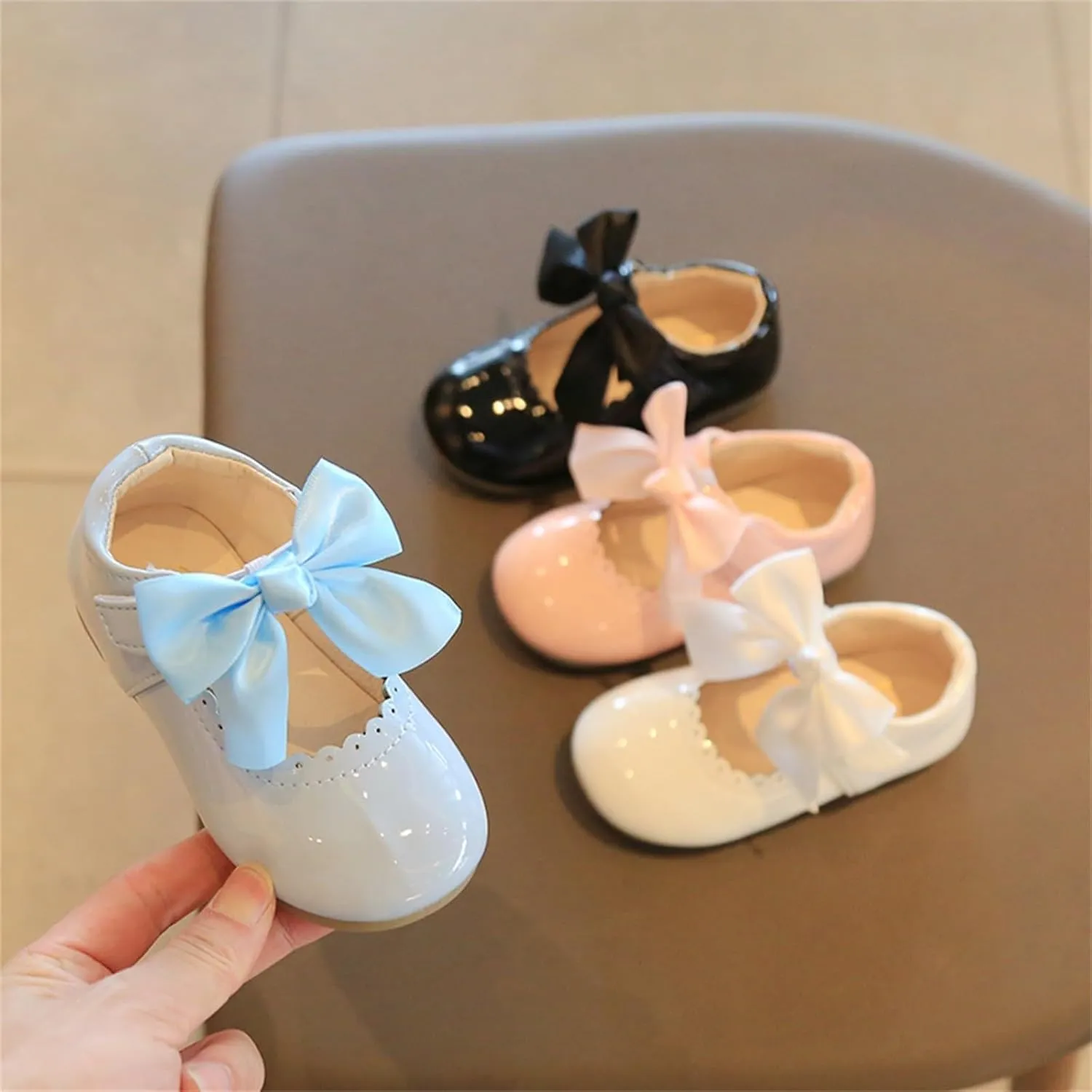 Toddler Little Girls Party Dress Shoes Slip On Mary Jane Ballerina Flats Flower Kid Shoes for School Wedding