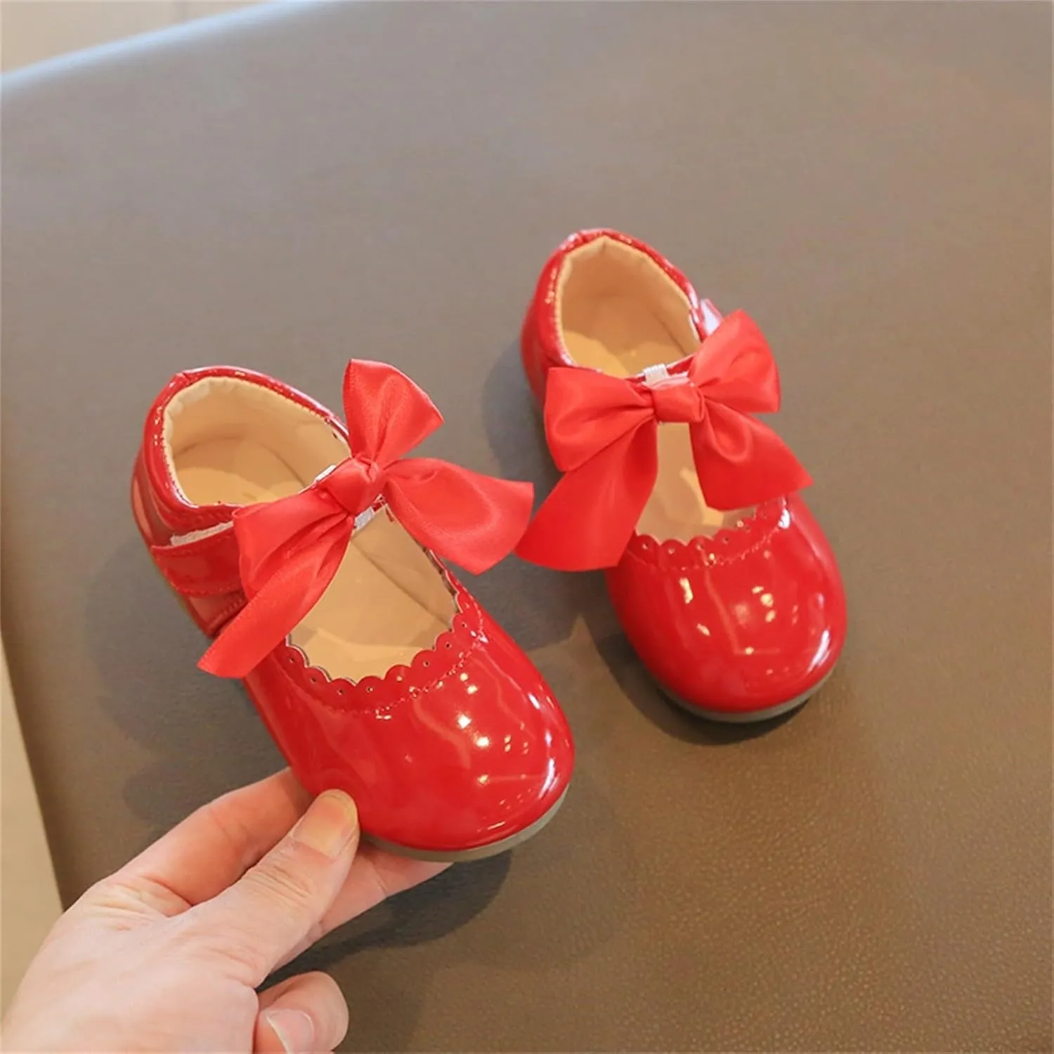 Toddler Little Girls Party Dress Shoes Slip On Mary Jane Ballerina Flats Flower Kid Shoes for School Wedding