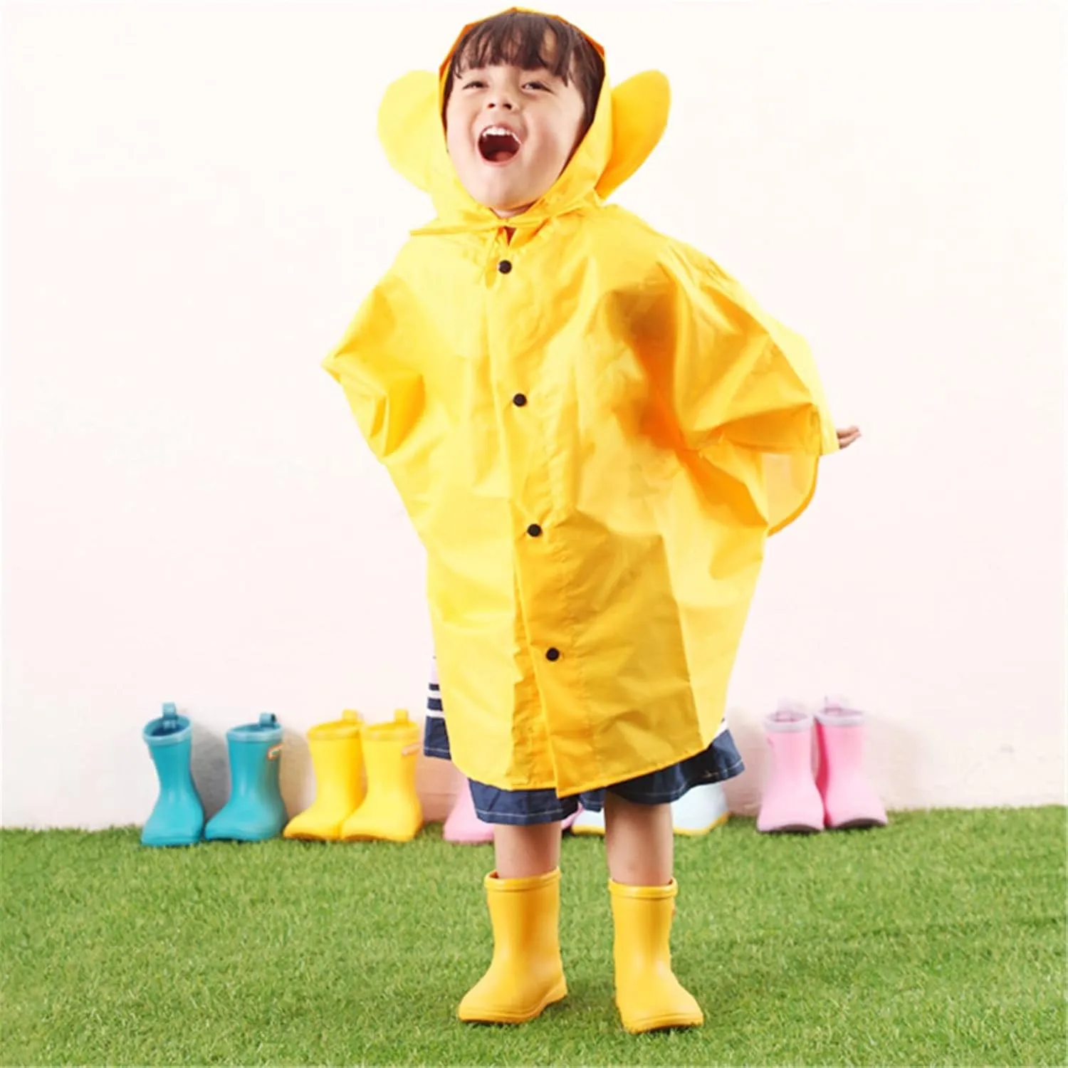Toddler Rain Boots Easy On Mud Boots Kids Rubber Boots Lightweight Short Rain Boots Boys Waterproof Ankle Boots