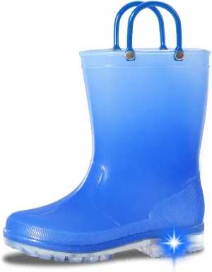 Toddler Rain Boots,Waterproof Light Up Kids Rain Boots with Easy-on Handles for Boys and Girls