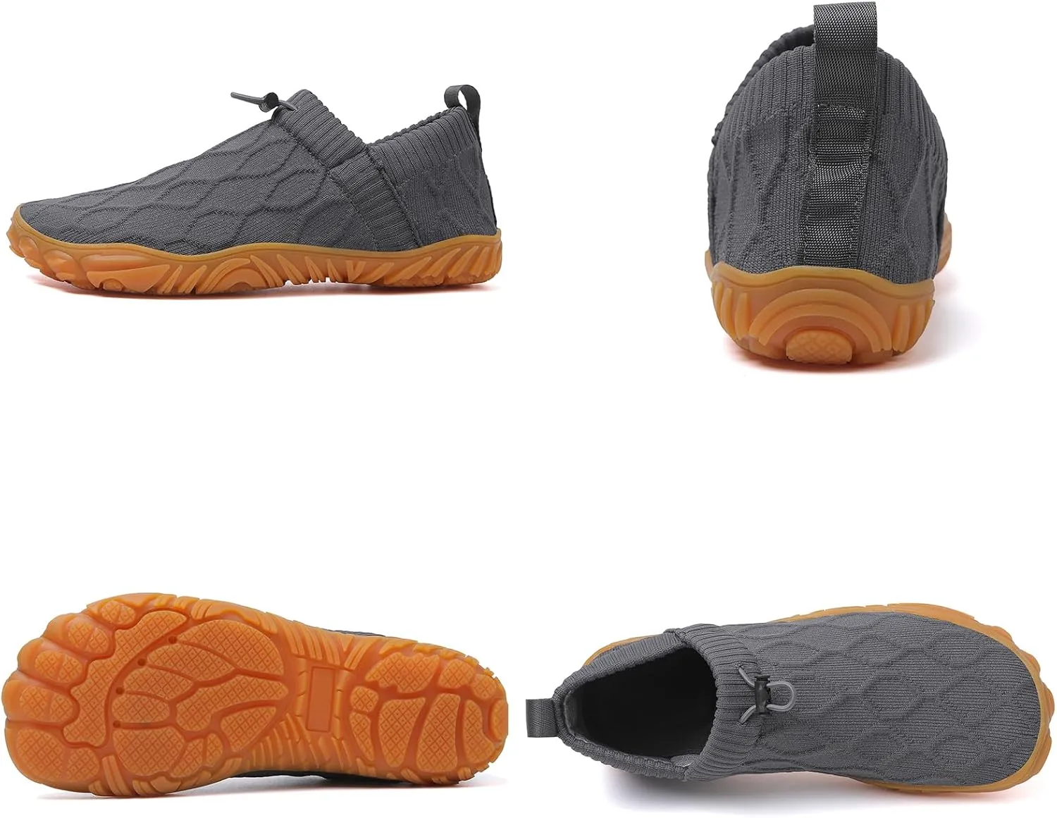 Tongzone Men's Wide Toe Box Barefoot Shoes Slip-On Running Sneakers Trail-Runners Zero Drop Sole Walking Shoes