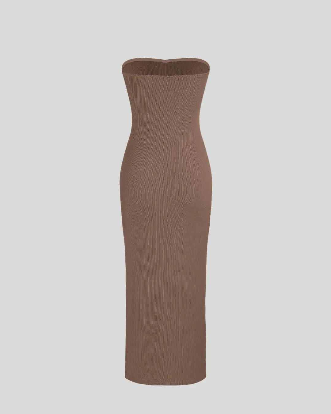 Two Piece Elegant Bodycon Dress With Shrug In Brown