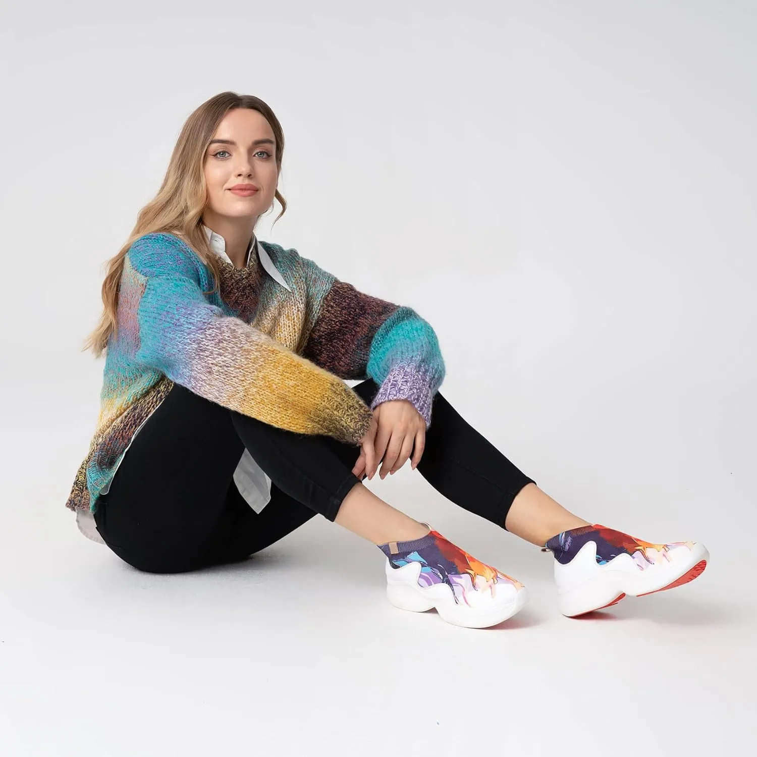 UIN Women's High Top Knitted Chunky Sneakers Casual Lightweight Comfort Dad Shoes Palma 
