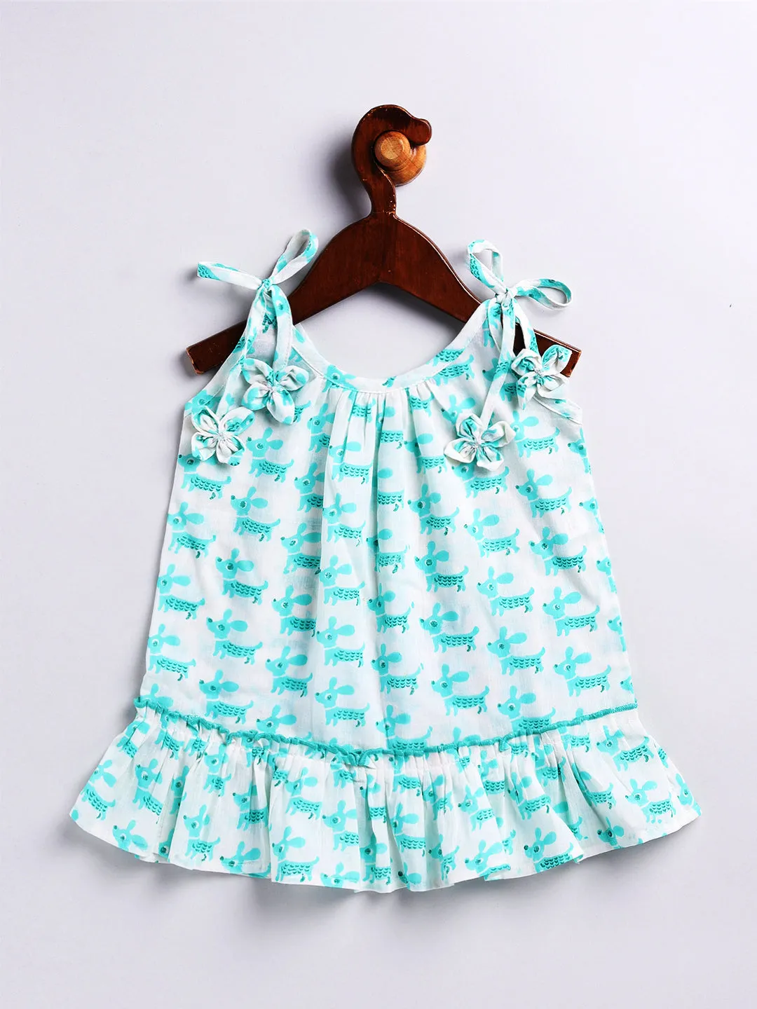 VASTRAMAY Girls' Aqua Dress