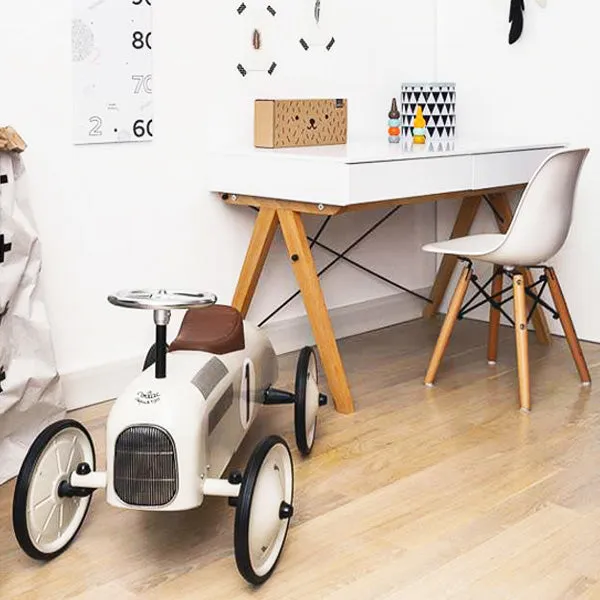 Vilac Classic Ride On Metal Car - Pearly White