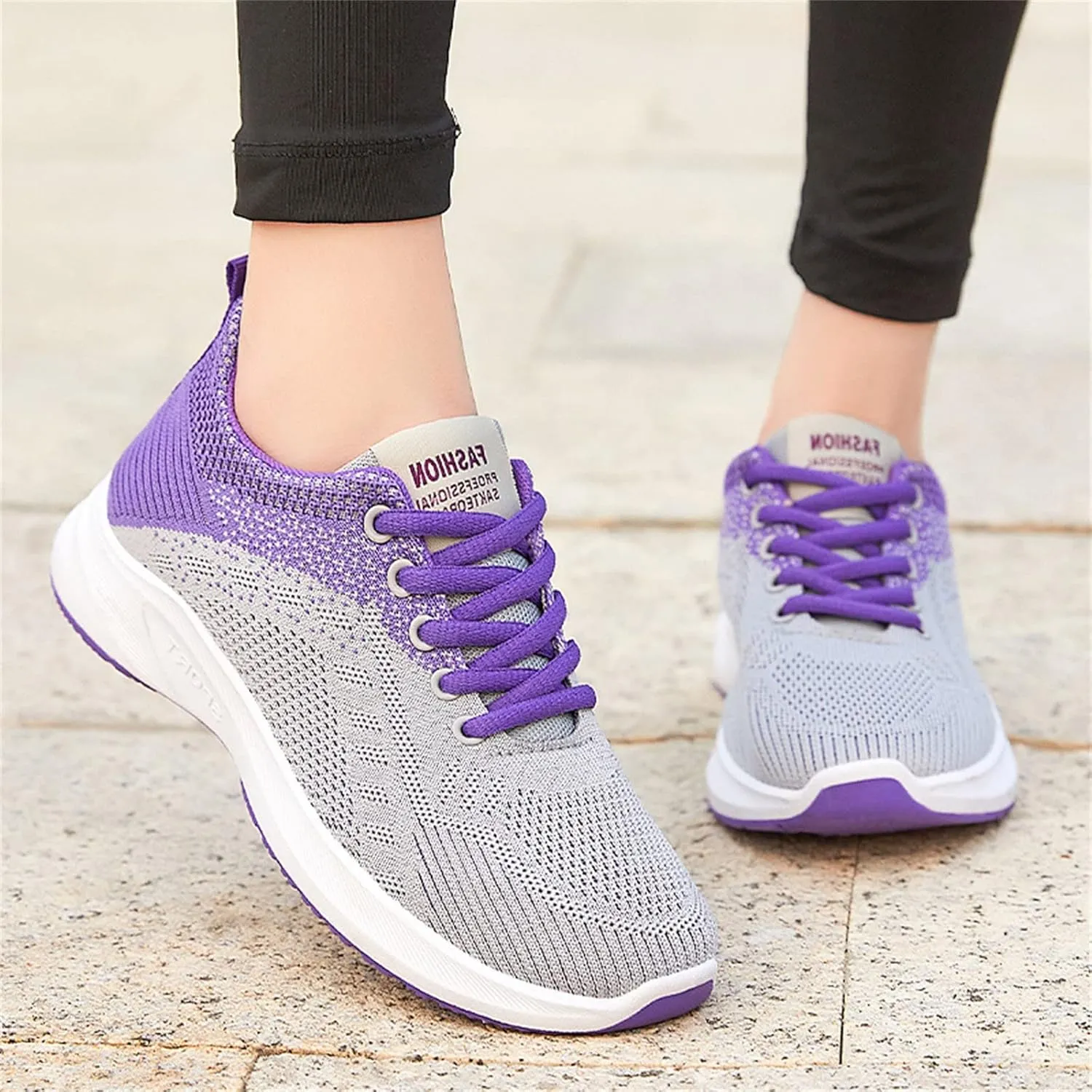 Walking Shoes Women Slip On Fashion Running Shoes Ultra Lightweight Breathable Mesh Tennis Shoes Non Slip Athletic Workout Gym Sneakers