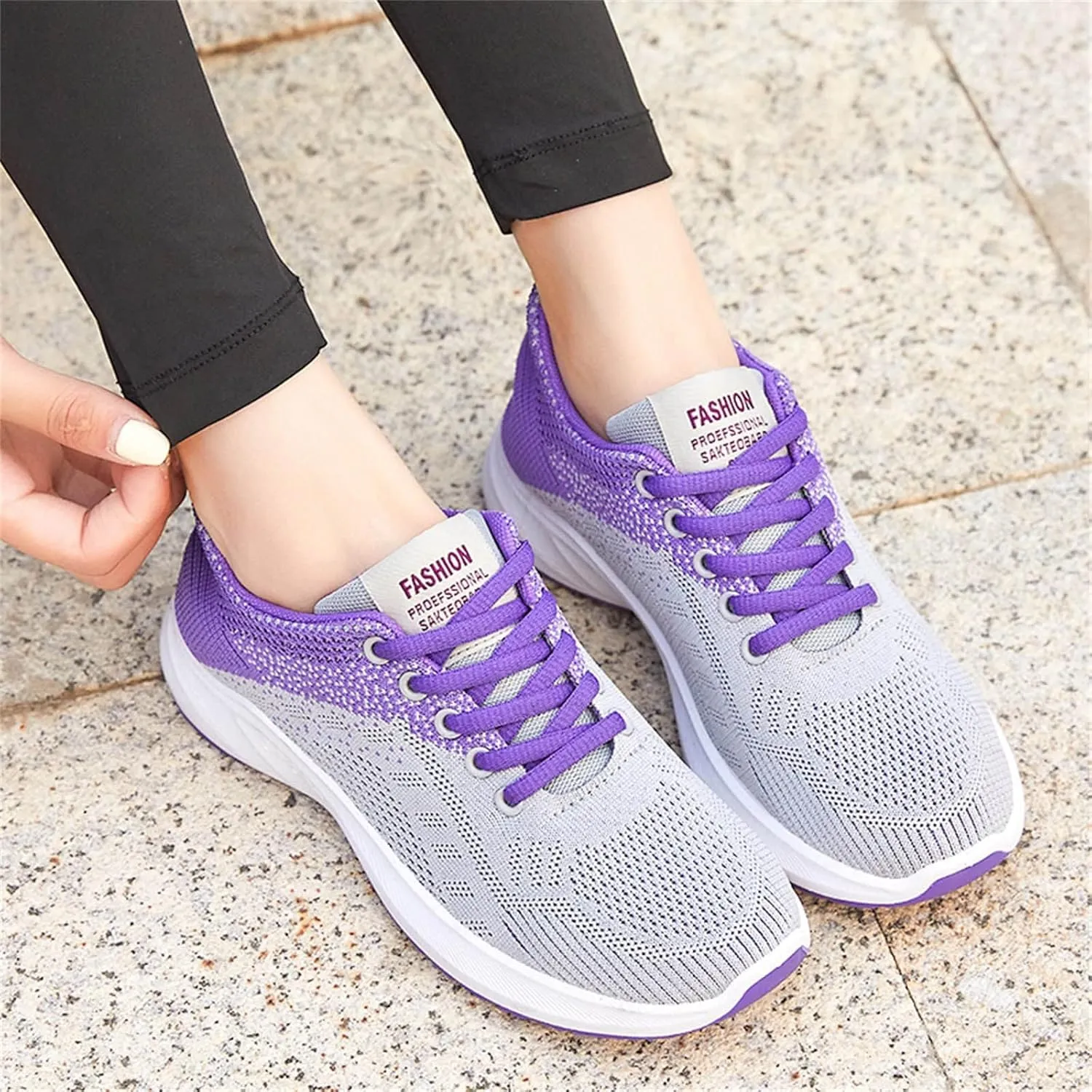 Walking Shoes Women Slip On Fashion Running Shoes Ultra Lightweight Breathable Mesh Tennis Shoes Non Slip Athletic Workout Gym Sneakers