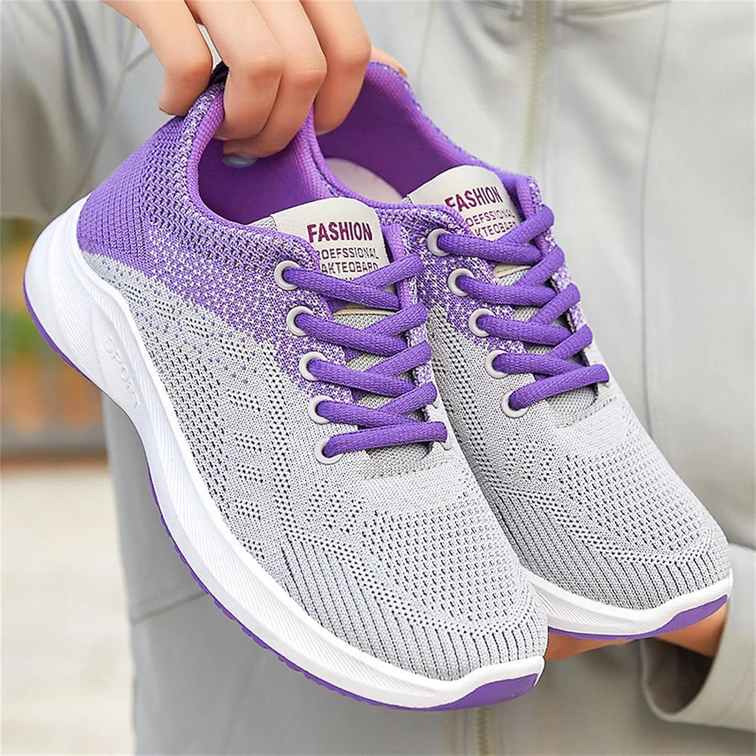 Walking Shoes Women Slip On Fashion Running Shoes Ultra Lightweight Breathable Mesh Tennis Shoes Non Slip Athletic Workout Gym Sneakers