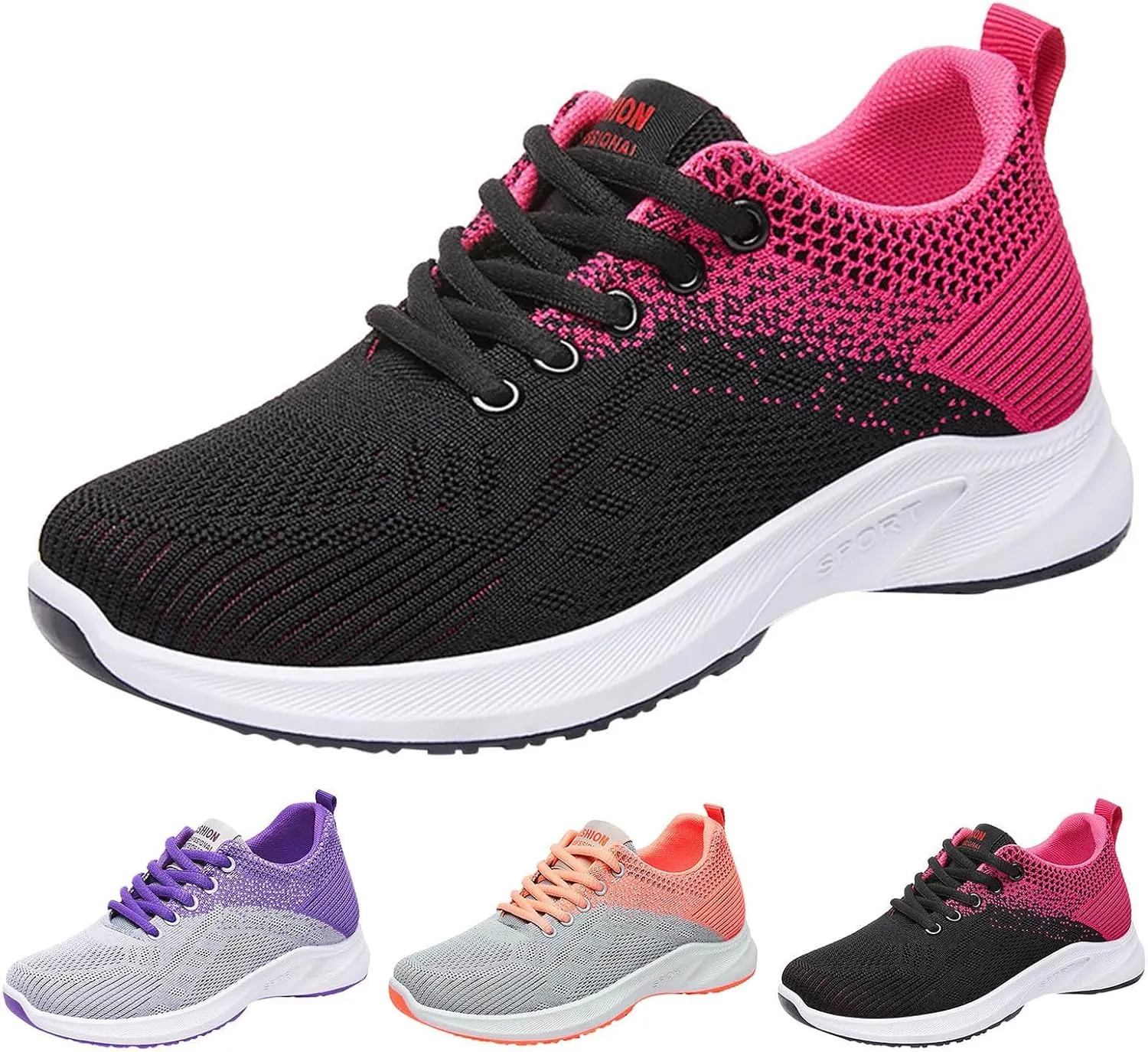 Walking Shoes Women Slip On Running Shoes Non Slip Walking Shoes Lightweight Gym Workout Shoes Breathable Fashion Sneakers
