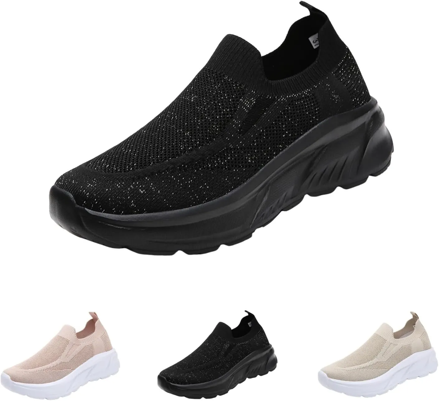 Walking Shoes Women Slip On Sneakers Casual Comfort Mesh Breathable Tennis Shoes Non Slip Workout Athletic Shoes